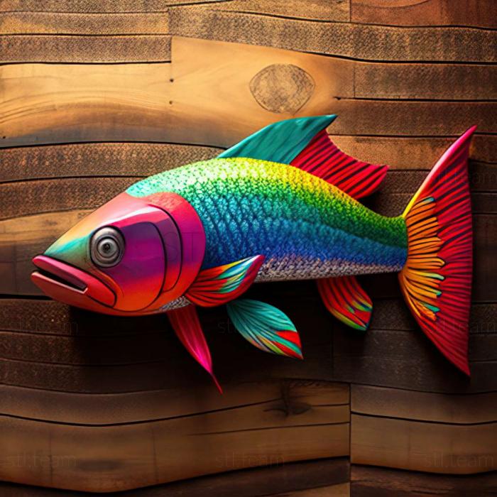Animals South American multicolored fish
